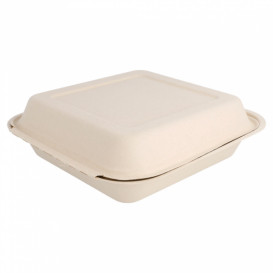 Menübox Zuckerrohr Natur 20x20x7,5cm (200 Stück)