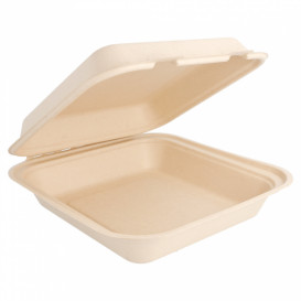 Menübox Zuckerrohr Natur 20x20x7,5cm (200 Stück)
