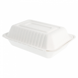 Menübox Zuckerrohr Weiß 225x165x64mm (50 Stück)