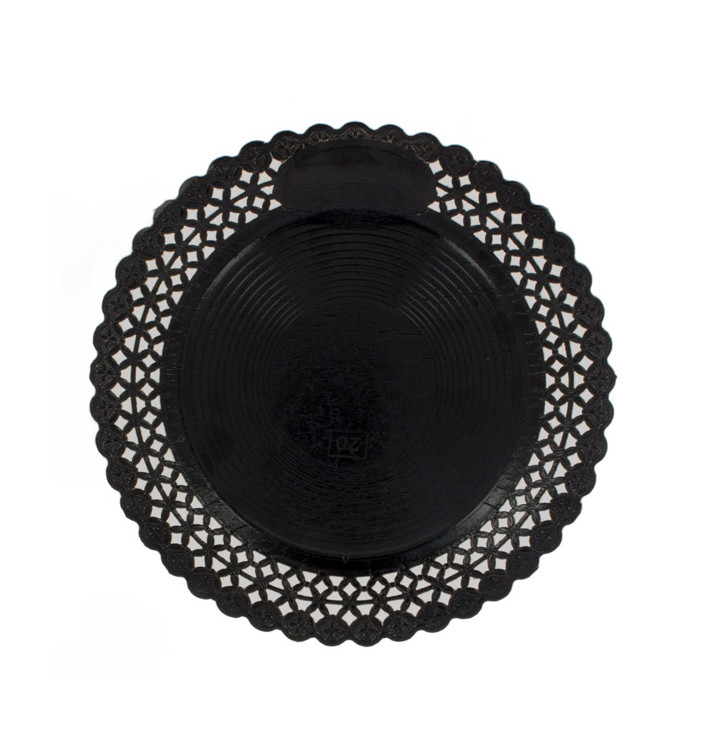 Pappteller Rund Spitze Schwarz 20 cm (50 Stück) Pappteller Rund Spitze Schwarz 20 cm (50 Stück)