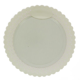 Pappteller Rund Spitze weiß 38 cm (50 Stück)