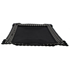 Papptablett Spitze Schwarz 18x25 cm (100 Stück)