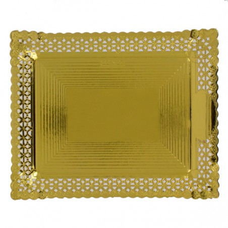 Papptablett Spitze Golden 22x27 cm (100 Stück)