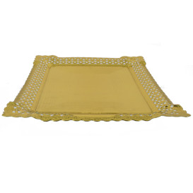Papptablett Spitze Golden 18x25 cm (100 Stück)
