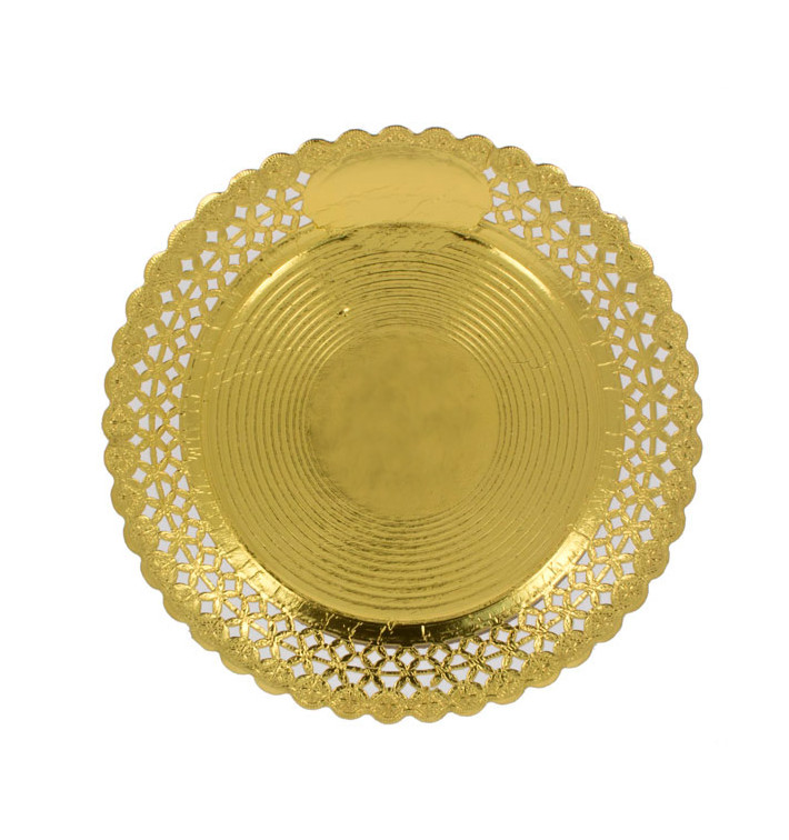 Pappteller Rund Spitze Golden 38 cm (100 Stück) Pappteller Rund Spitze Golden 38 cm (100 Stück)