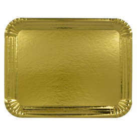 Pappschale rechteckig Golden 10x16 cm (100 Stück)