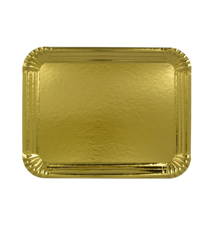 Pappschale rechteckig Golden 34x42 cm (50 Stück)