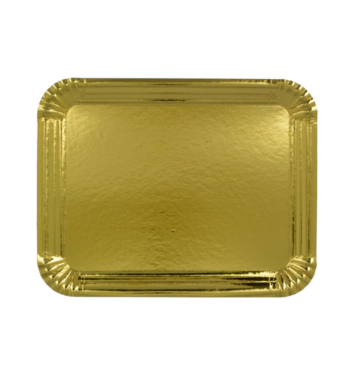 Pappschale rechteckig gold 22x28cm (100 Stück) Pappschale rechteckig gold 22x28cm (100 Stück)