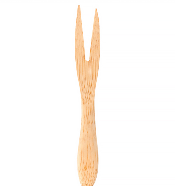 Häppchen-Gabel aus Bambus klein Bio 9cm (1000 Einh.)