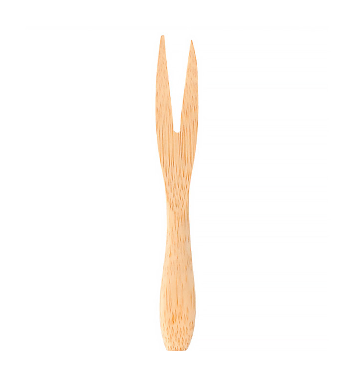 Häppchen-Gabel aus Bambus klein Bio 9cm (1000 Einh.) Häppchen-Gabel aus Bambus klein Bio 9cm (1000 Einh.)
