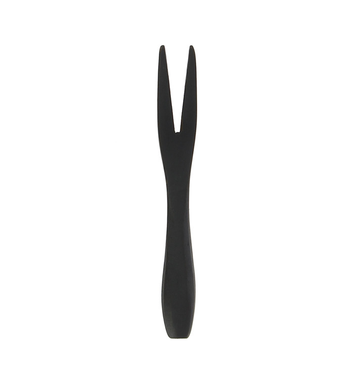 Häppchen-Gabel aus Bambus klein schwarz 9cm (50 Einh.) Häppchen-Gabel aus Bambus klein schwarz 9cm (50 Einh.)