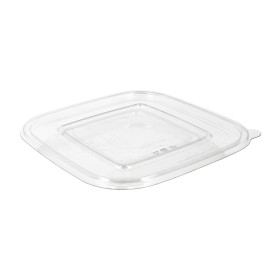 Deckel Flach für Plastiksalatschale PET 120x120mm (100 Stück)