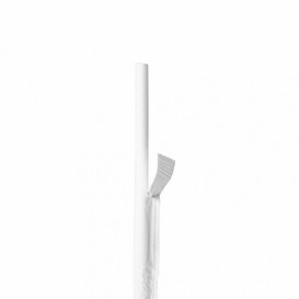 Trinkhalme Starr Einzeln Weiß Verpackt im Weiß Ø6mm 21cm (6000 Stück)