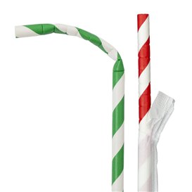 Trinkhalme Flexibel Einzeln Verpackt Flexibel Ø6mm 23cm (6000 Stück)