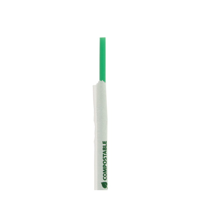 Trinkhalme Flexibel Verpackt PLA Grün Ø6mm 24cm (400 Stück) Trinkhalme Flexibel Verpackt PLA Grün Ø6mm 24cm (400 Stück)