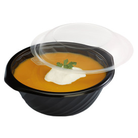 Plastikbehälter Rund PP Schwarz 400ml Ø144mm (600 Stück)