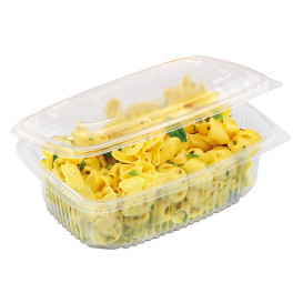 Transparent Dressingbecher mit Klappdeckel PP 1800ml 190x185mm (50 Stück)