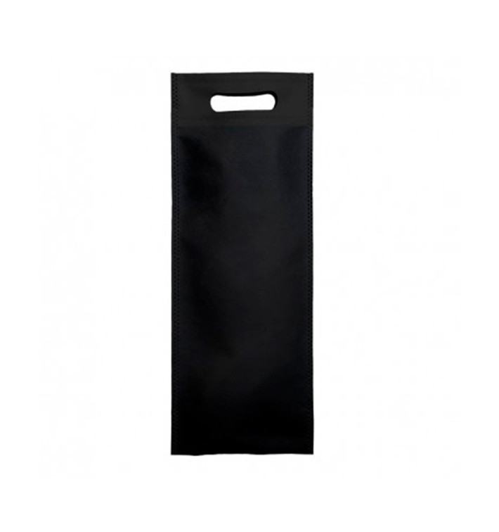 Tragetashe Heissgesiegelt mit Bondenfalte Schwarz 17x40+10cm 80g (25 Stück)