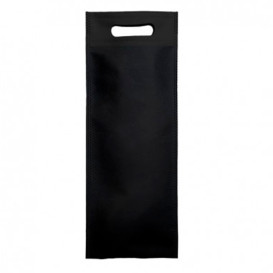 Tragetashe Heissgesiegelt mit Bondenfalte Schwarz 17x40+10cm 80g (25 Stück)