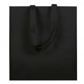 Tragetashe Heissgesiegelt ohne Bondenfalte Schwarz 38x42cm 80g (25 Stück)