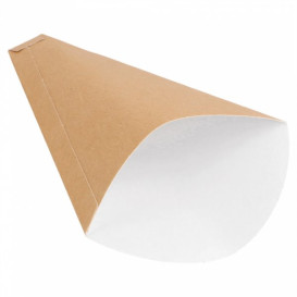 Spitztüten Kraft für "Crêpes" 12x2,5x19cm 300g/m2 (2000 Stück)