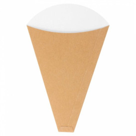 Spitztüten Kraft für "Crêpes" 12x2,5x19cm 300g/m2 (2000 Stück)