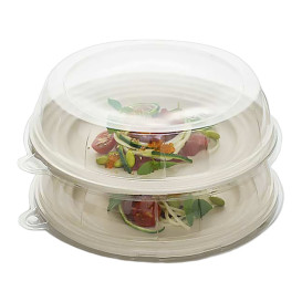 Zuckerrohrteller Premium Wave Naturfarbe Ø23cm (50 Stück)