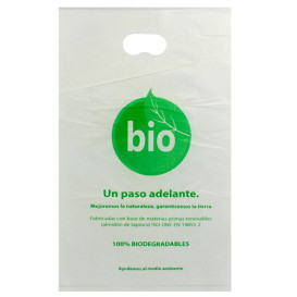 Plastiktüten mit Griffloch 100% bio-abbaubar 20x33cm (100 Stück)