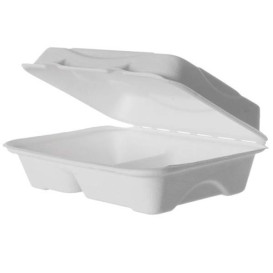 Burger-Box 2-geteilt Zuckerrohr 23x15x7,5cm (250 Stück)