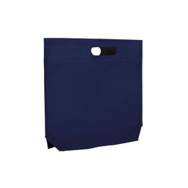 Vliestaschen Wiederverwendbar Stanzgriff Non Woven Marinblau 34+8x26cm 80g (25 Stück)