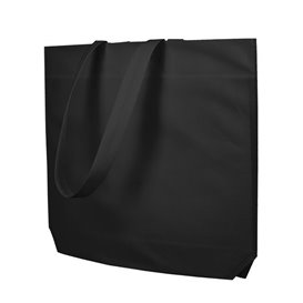 Vliesstofftasche Langen Griffen Schwarz 42+10x40cm (25 Stück)