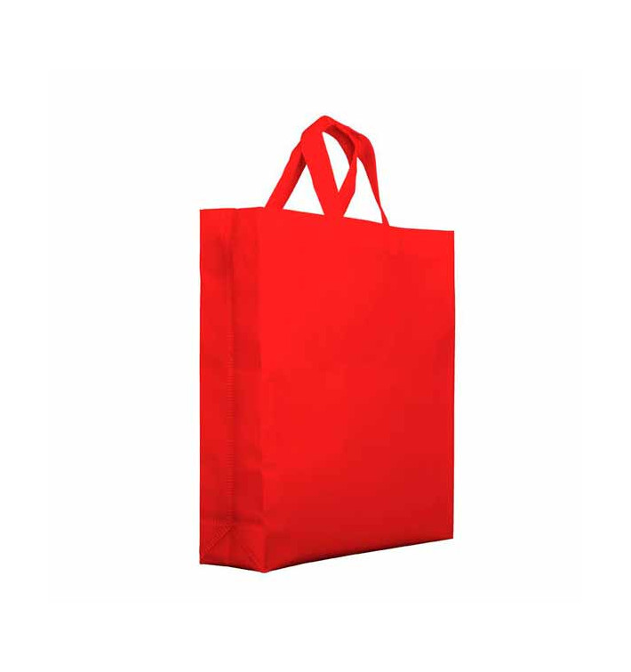 Vliesstofftasche PREMIUM Kurzen Griffen Rot 25+10x30cm (25 Stück) Vliesstofftasche PREMIUM Kurzen Griffen Rot 25+10x30cm (25 Stück)