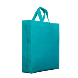 Vliesstofftasche PREMIUM Kurzen Griffen Aquamarinblau 40+12x35cm (25 Stück)