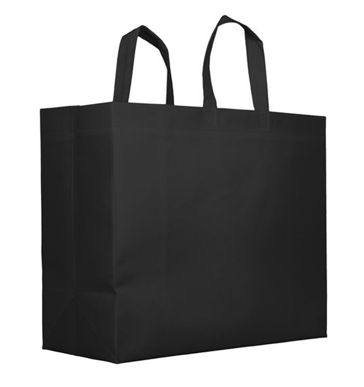 Große Stofftasche Non Woven Schwarz 40+20x45 cm 100g (25 Stück) Große Stofftasche Non Woven Schwarz 40+20x45 cm 100g (25 Stück)