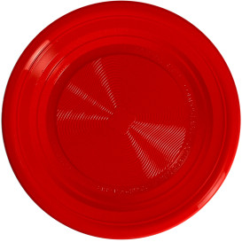 Maisstärke Teller PLA flach Rot Ø220 mm (25 Stück)