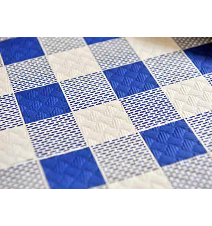 Papiertischdecke 1x1m "Kariert Blau" 37g (400 Stück)