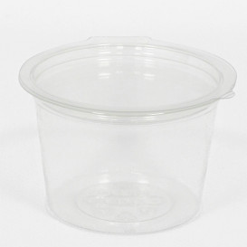 Transparente Dressingbecher mit Klappdeckel Rund APET 80ml Ø70mm (50 Stück)