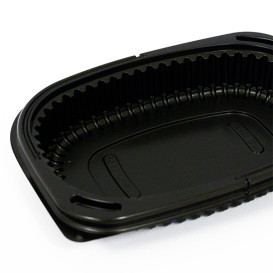 Plastikbehälter Rechtecking PP Schwarz 400ml 190x140x32mm (480 Stück)