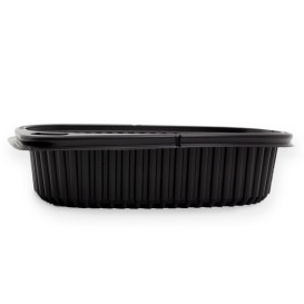 Plastikbehälter Rechtecking PP Schwarz 600ml 190x140x48mm (40 Stück)