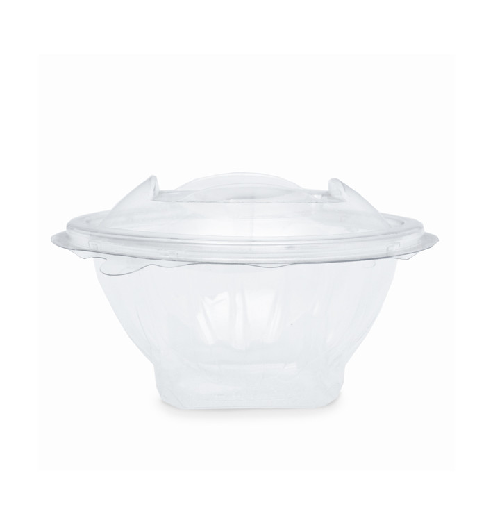 Transparente Salatschule mit Klappdeckel Rund APET 150ml Ø120mm (21 Stück) Transparente Salatschule mit Klappdeckel Rund APET 150ml Ø120mm (21 Stück)