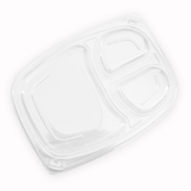 Deckel Transparent Plastikbehälter 3C 1050/1250ml 255x189x20mm (320 Stück)