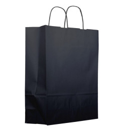 Papiertüten schwarz mit Henkeln 100g 25+11x31cm (25 Stück)