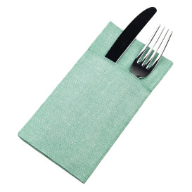 Bestecktaschen Cow Boys Grün 40x40cm (30 Stück)