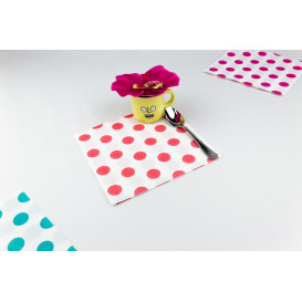 Papierservietten "Polka-Punkte Rot" 2-lagig 40x40cm (50 Stück)