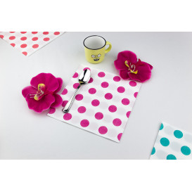 Papierservietten "Polka-Punkte Fuchsie" 2-lagig 40x40cm (600 Stück)