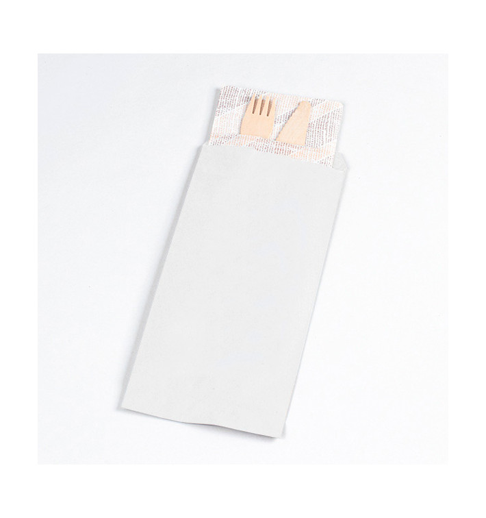 PapierBesteckumschlag Weiß 11x24cm (125 Stück) PapierBesteckumschlag Weiß 11x24cm (125 Stück)