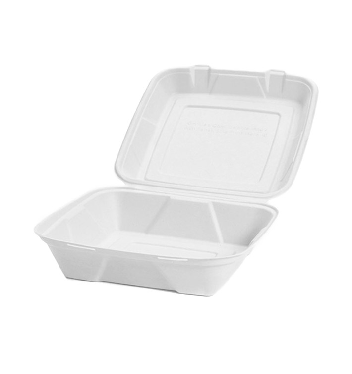 Menübox Zuckerrohr Weiß 24x23x7,7cm (50 Stück) Menübox Zuckerrohr Weiß 24x23x7,7cm (50 Stück)