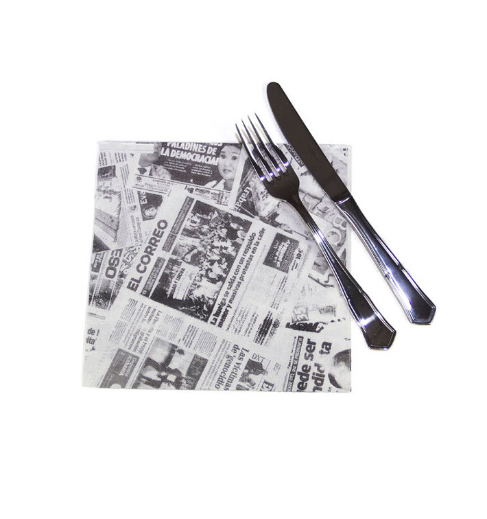 Bestecktaschen "Presse" 2-lagig 40x40cm (600 Stück) Bestecktaschen "Presse" 2-lagig 40x40cm (600 Stück)