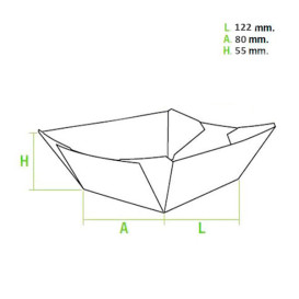 Pommesschale Kraft 525ml 12,2x8x5,5cm (25 Stück)