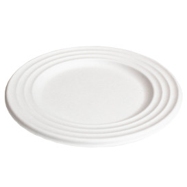 Zuckerrohrteller Premium Wave Weiß Ø18cm (600 Stück)